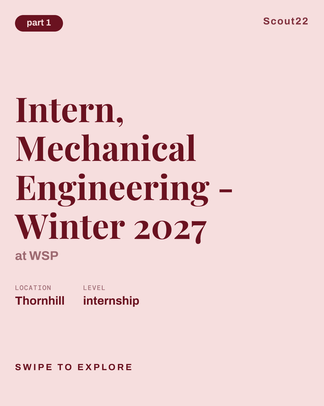 Intern, Mechanical Engineering - Winter 2027 at WSP
