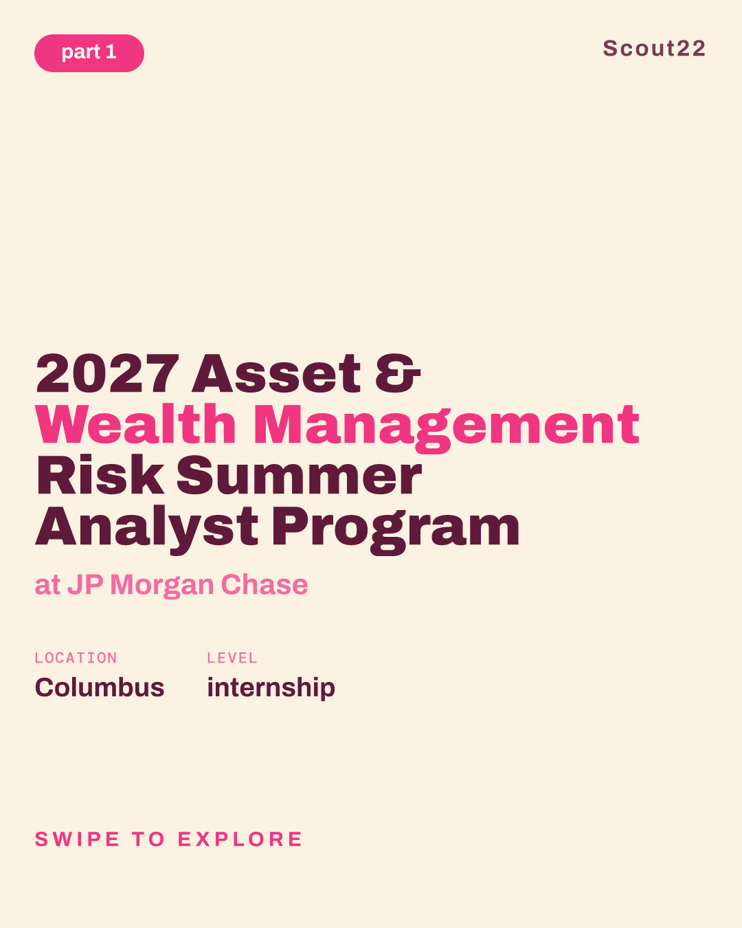 2027 Asset & Wealth Management Risk Summer Analyst Program at JP Morgan Chase