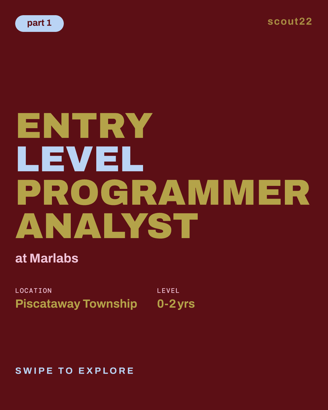 Entry Level Programmer Analyst at Marlabs