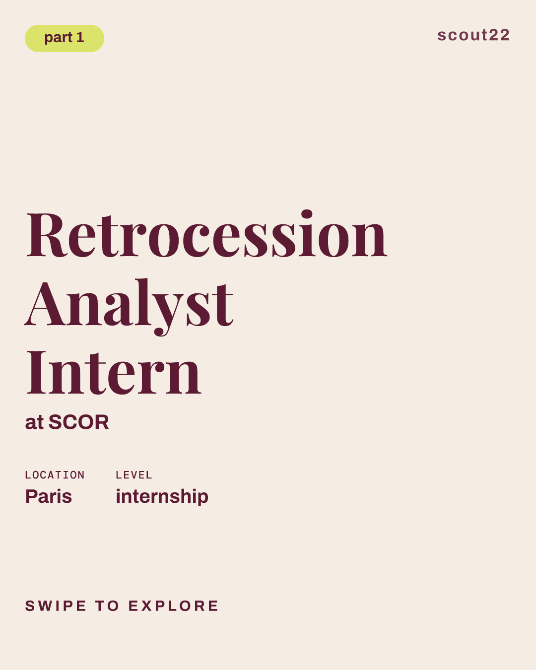 Retrocession Analyst Intern at SCOR