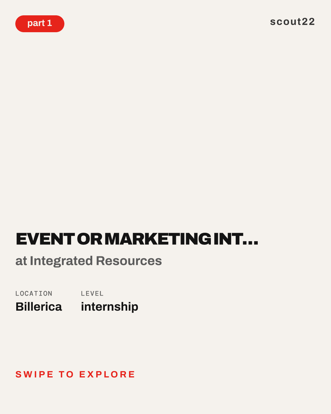 Event or Marketing Intern  - Recent Grade at Integrated Resources