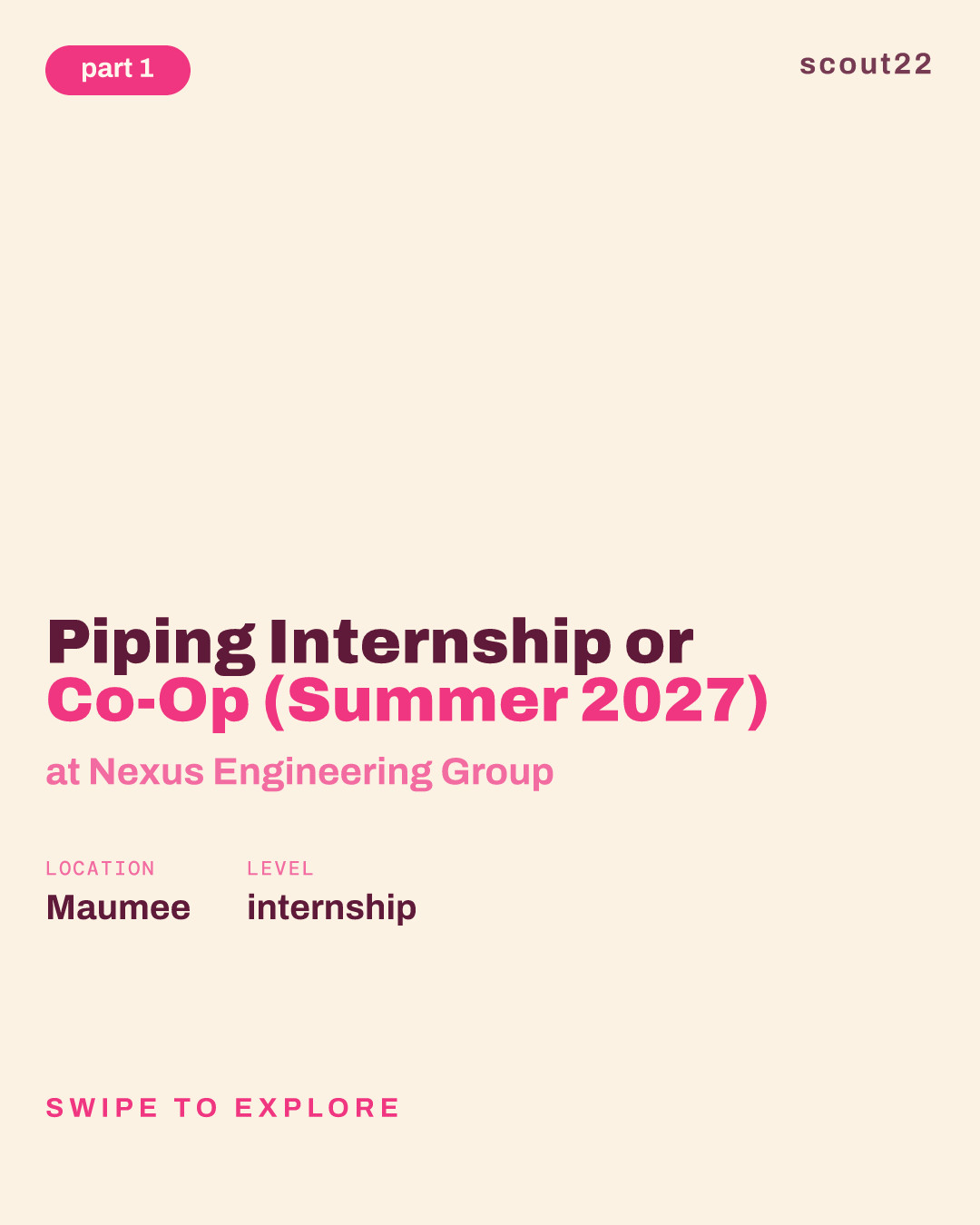 Piping Internship or Co-Op (Summer 2027) at Nexus Engineering Group