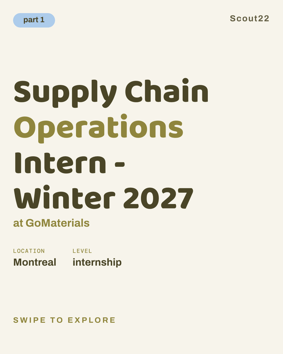 Supply Chain Operations Intern - Winter 2027 at GoMaterials