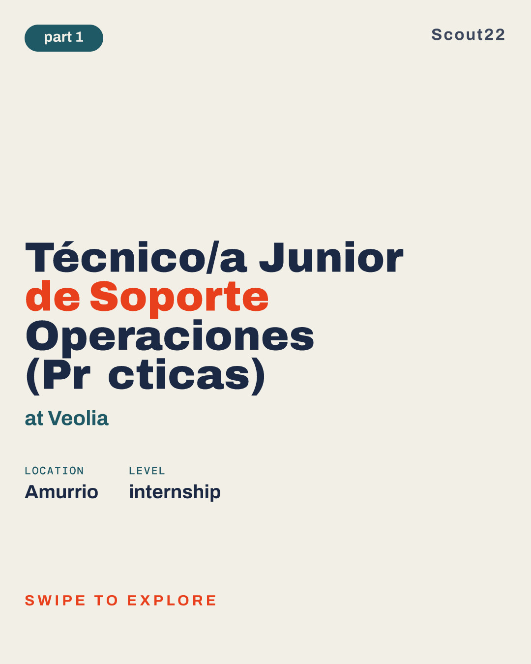 Técnico/a Junior de Soporte Operaciones (Prácticas) at Veolia
