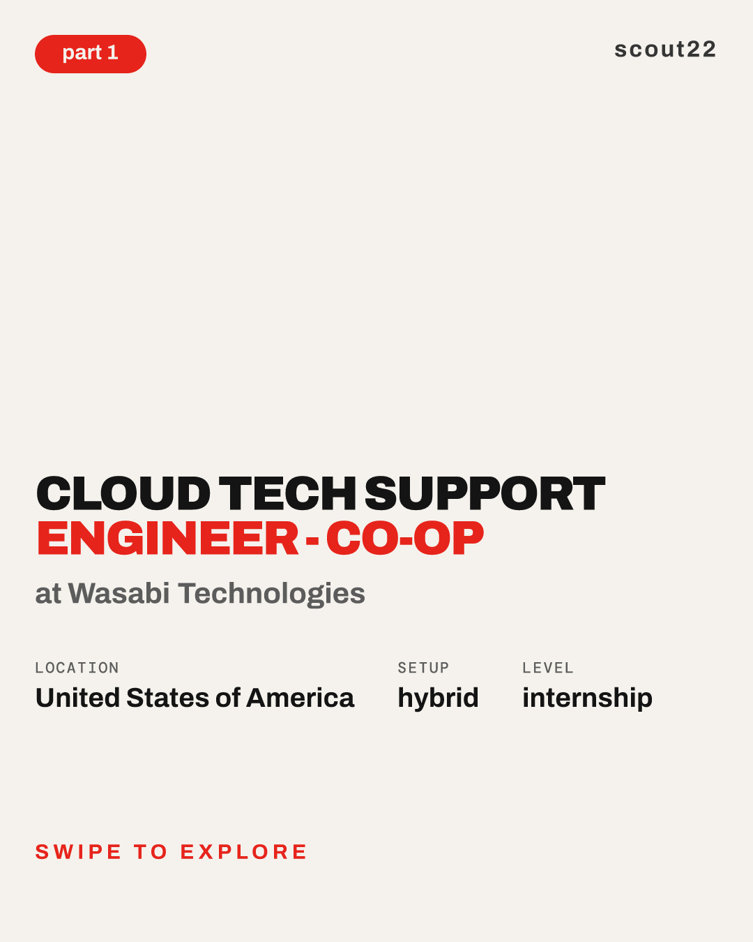 Cloud Tech Support Engineer - Co-op at Wasabi Technologies