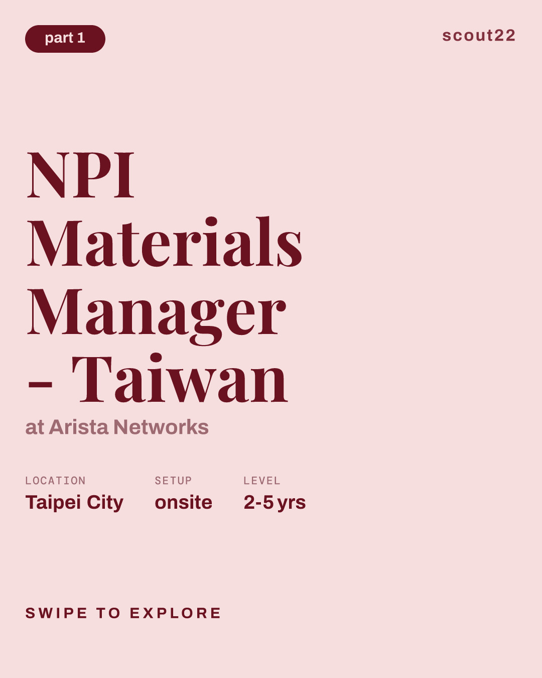 NPI Materials Manager - Taiwan at Arista Networks