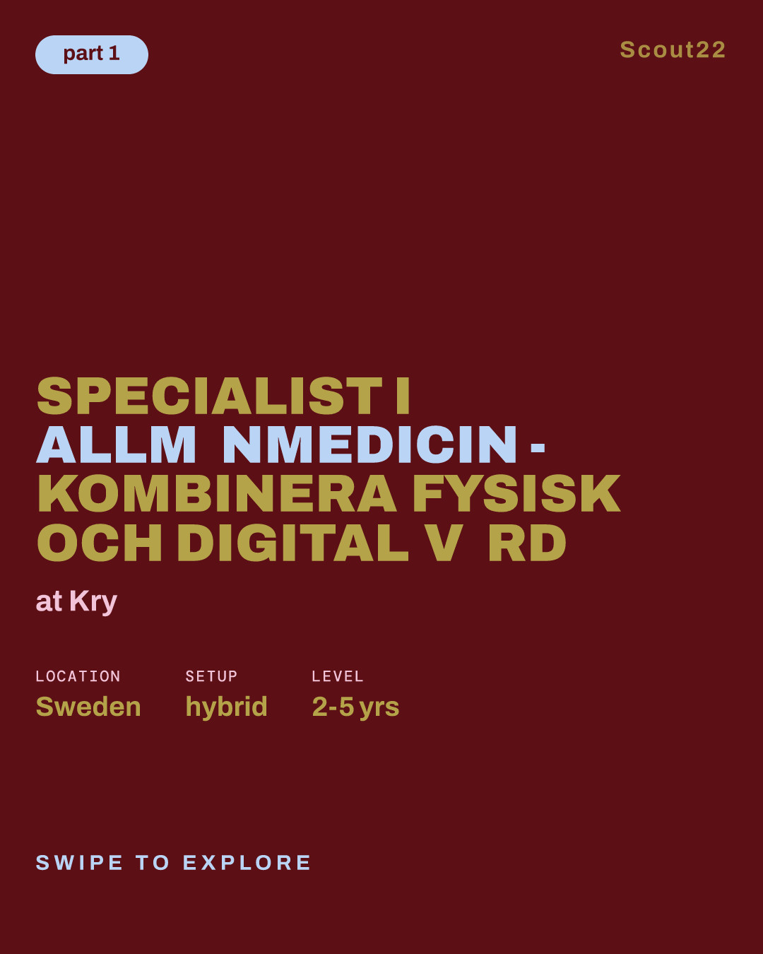 Specialist i allmänmedicin - kombinera fysisk och digital vård at Kry