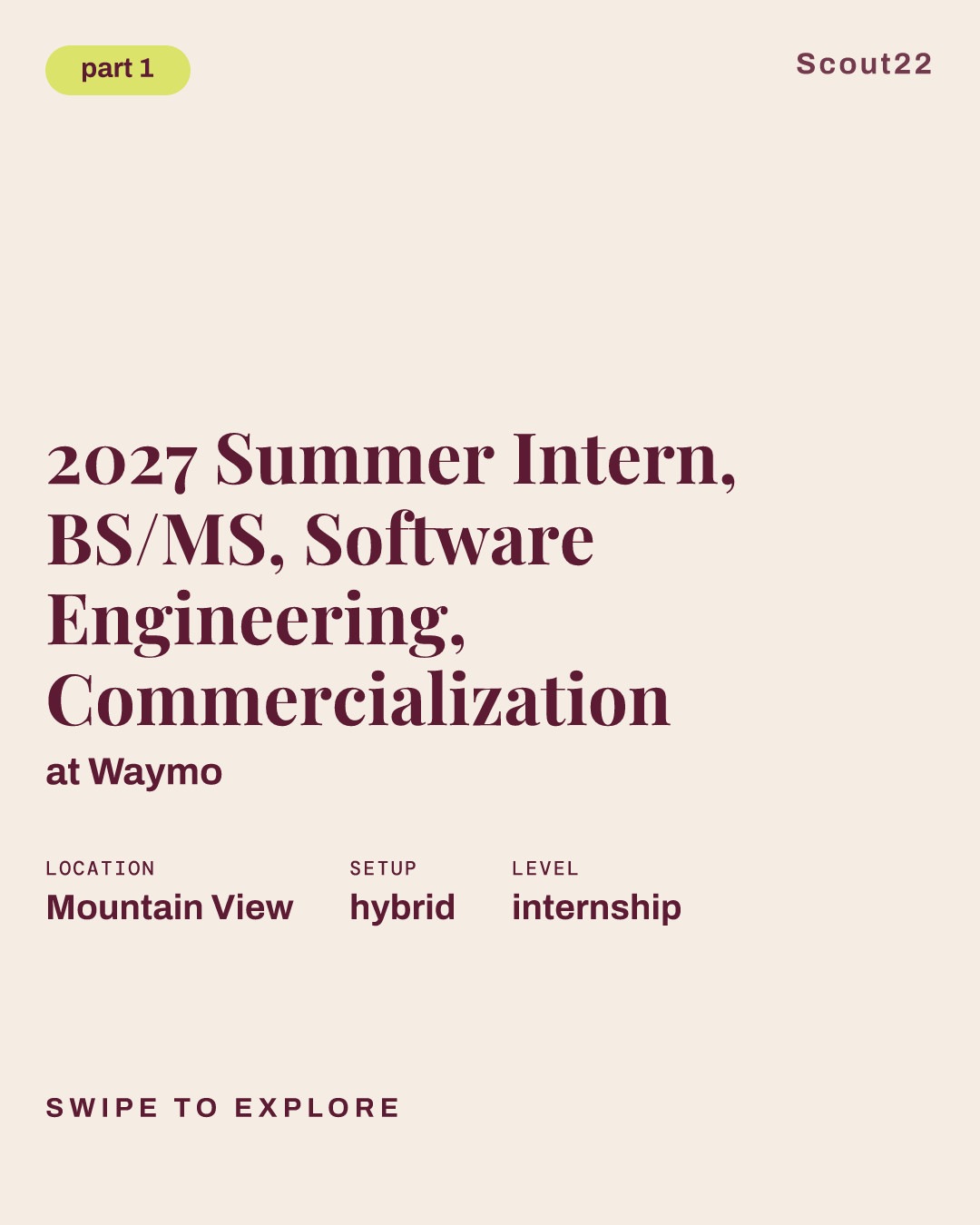 2027 Summer Intern, BS/MS, Software Engineering, Commercialization at Waymo