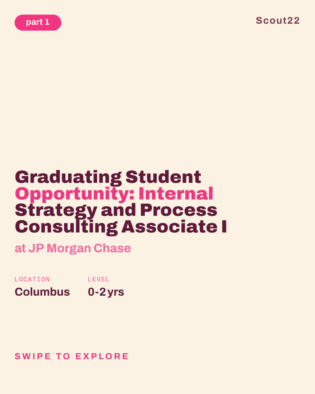 Graduating Student Opportunity: Internal Strategy and Process Consulting Associate I at JP Morgan Chase