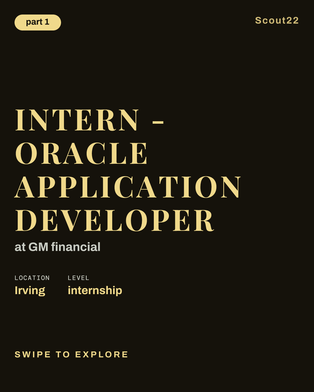 Intern - Oracle Application Developer at GM financial
