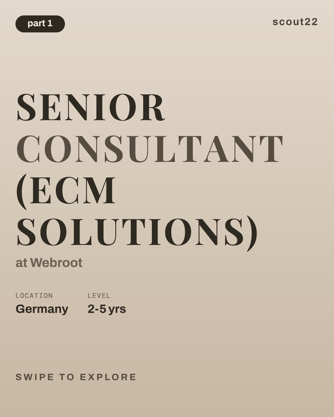 Senior Consultant (ECM Solutions) at Webroot