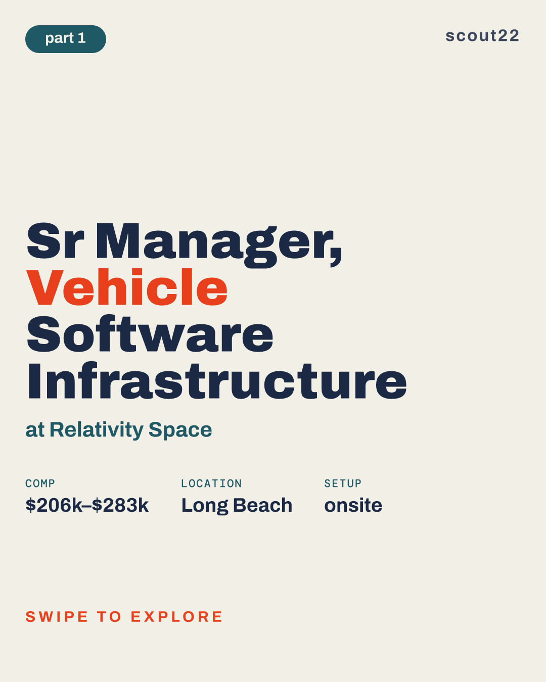 Sr Manager, Vehicle Software Infrastructure at Relativity Space