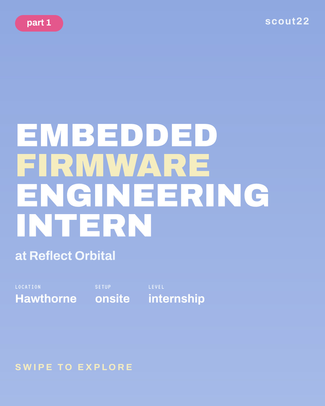 Embedded Firmware Engineering Intern at Reflect Orbital