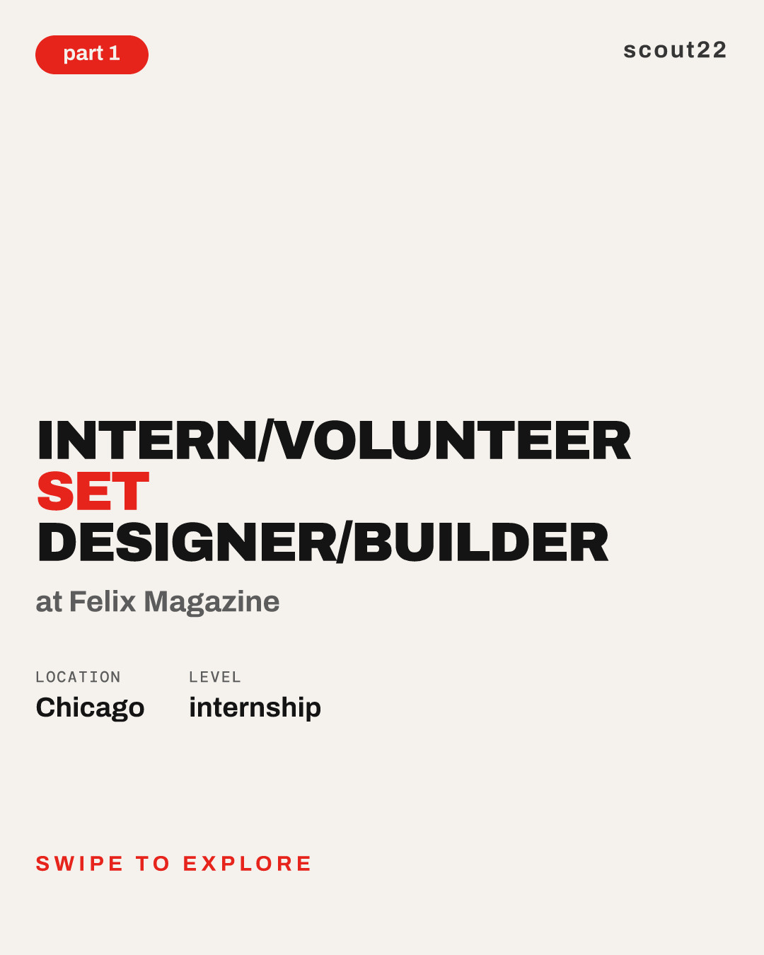 Intern/Volunteer Set Designer/Builder at Felix Magazine