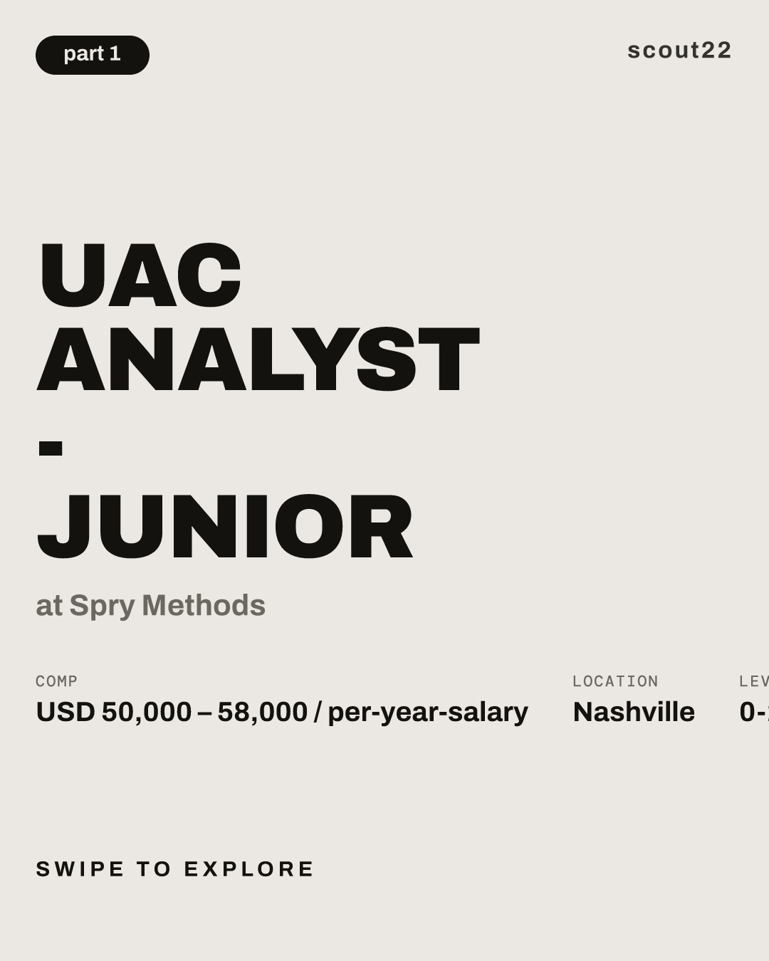 UAC Analyst - Junior at Spry Methods