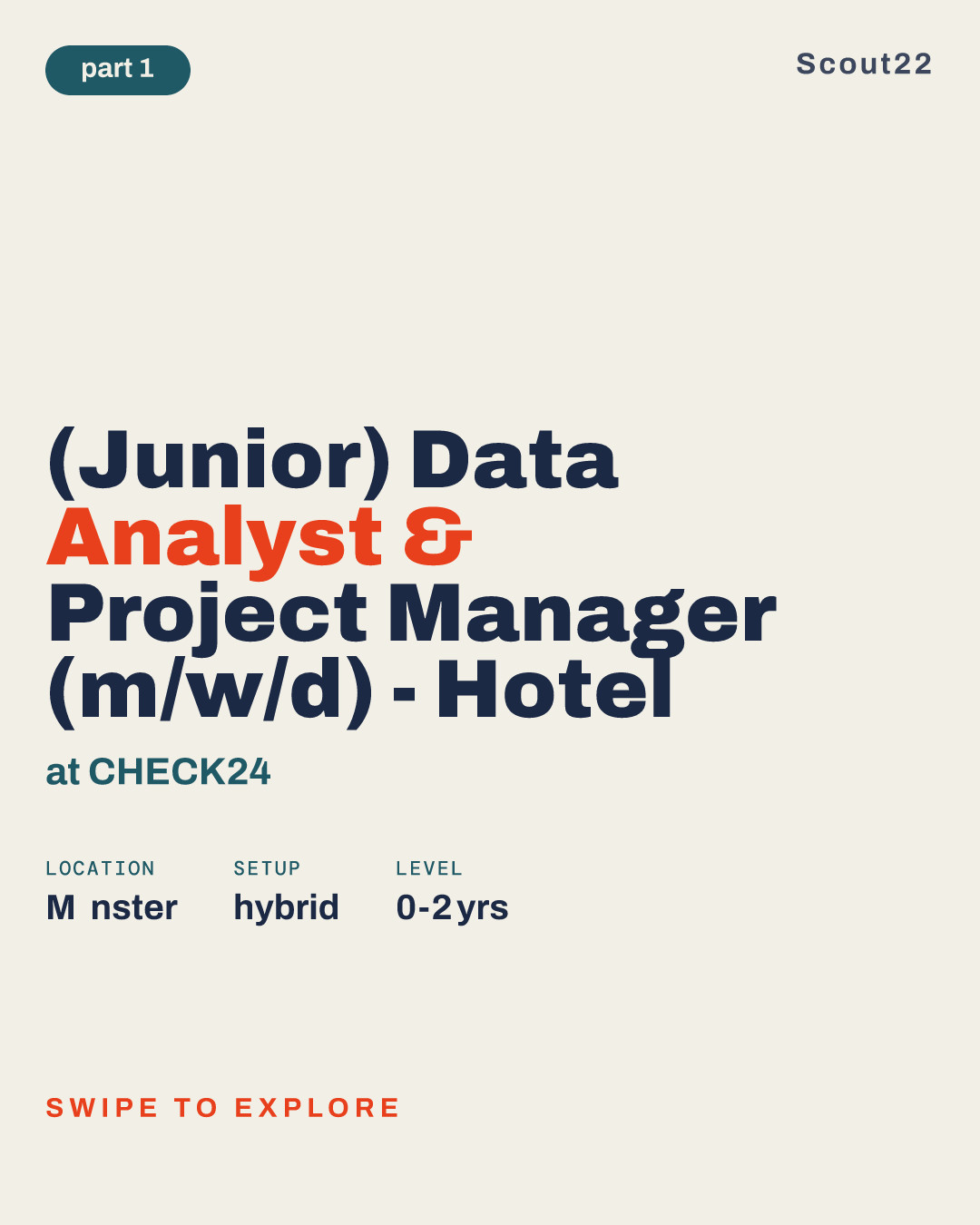 (Junior) Data Analyst & Project Manager (m/w/d) - Hotel at CHECK24