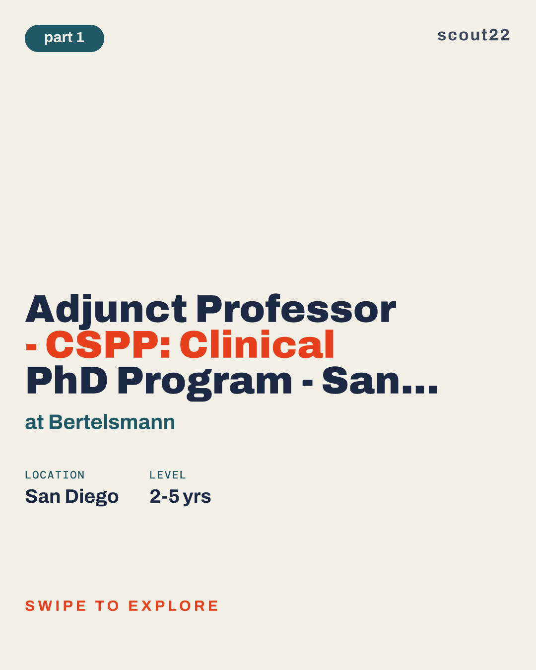 Adjunct Professor - CSPP: Clinical PhD Program - San Diego Campus Candidate Pool at Bertelsmann
