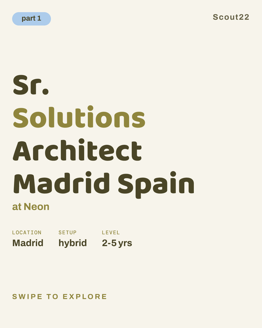 Sr. Solutions Architect Madrid Spain at Neon