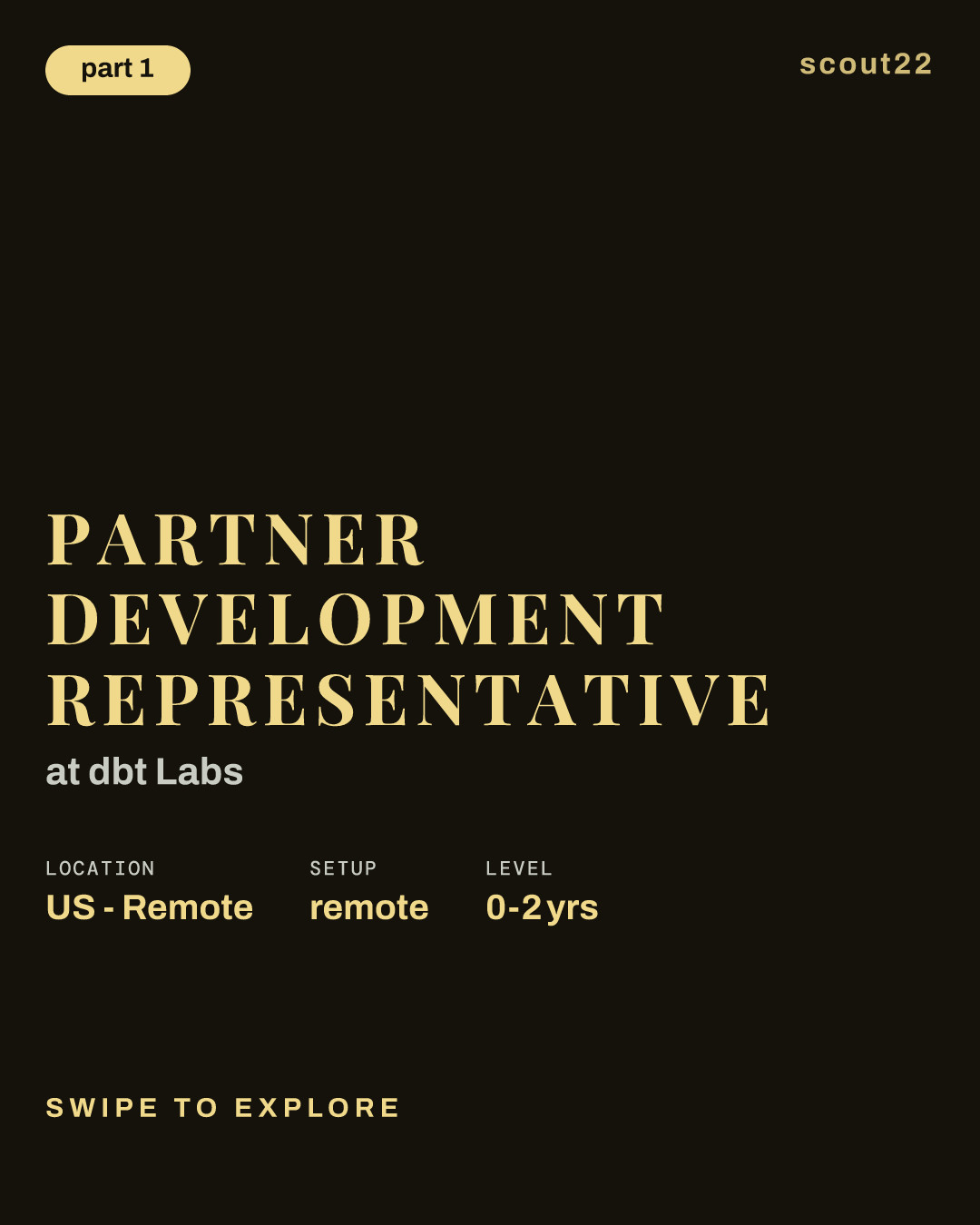 Partner Development Representative at dbt Labs