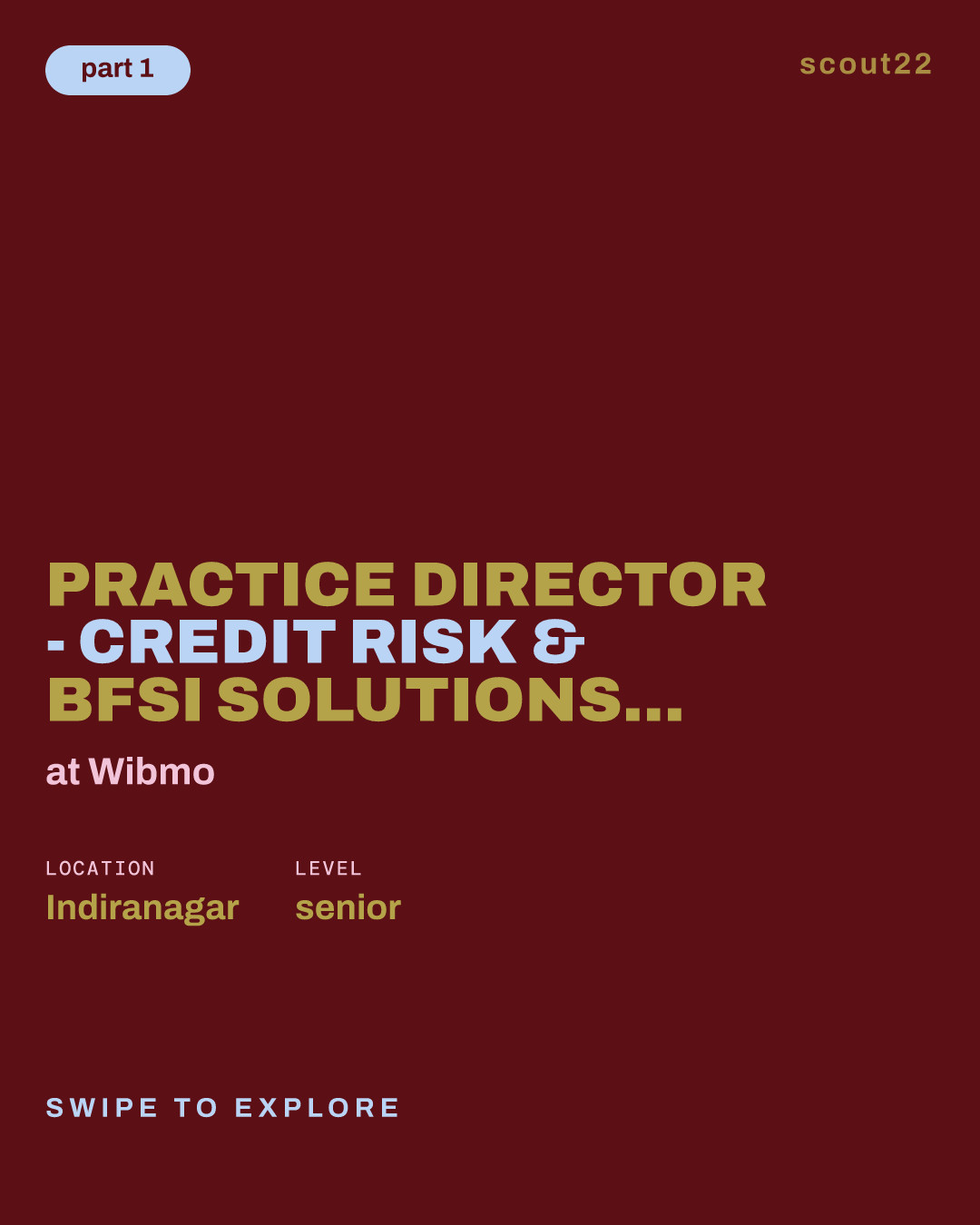 Practice Director - Credit Risk & BFSI Solutions (Bengaluru, IN) at Wibmo