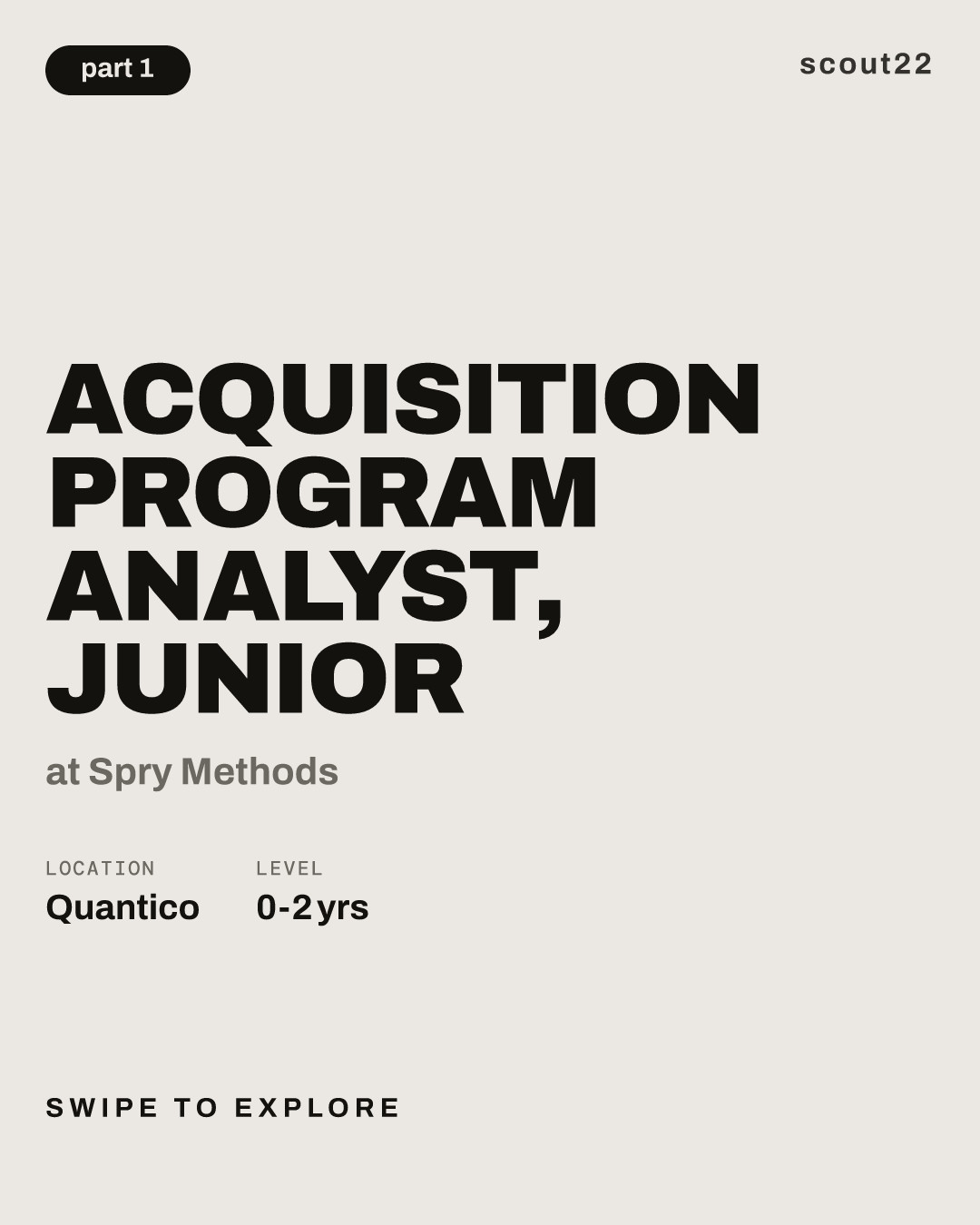 Acquisition Program Analyst, Junior at Spry Methods