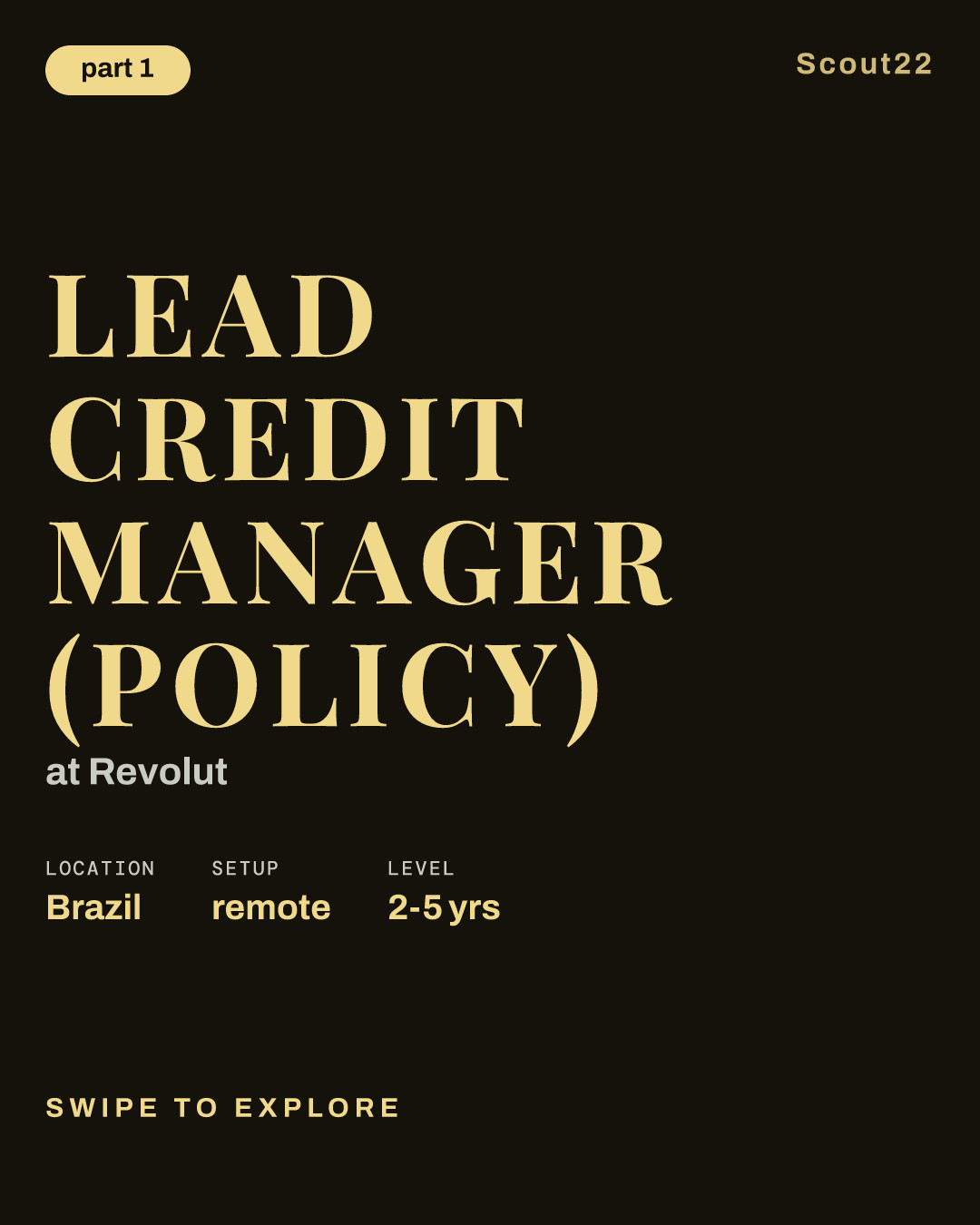 Lead Credit Manager (Policy) at Revolut