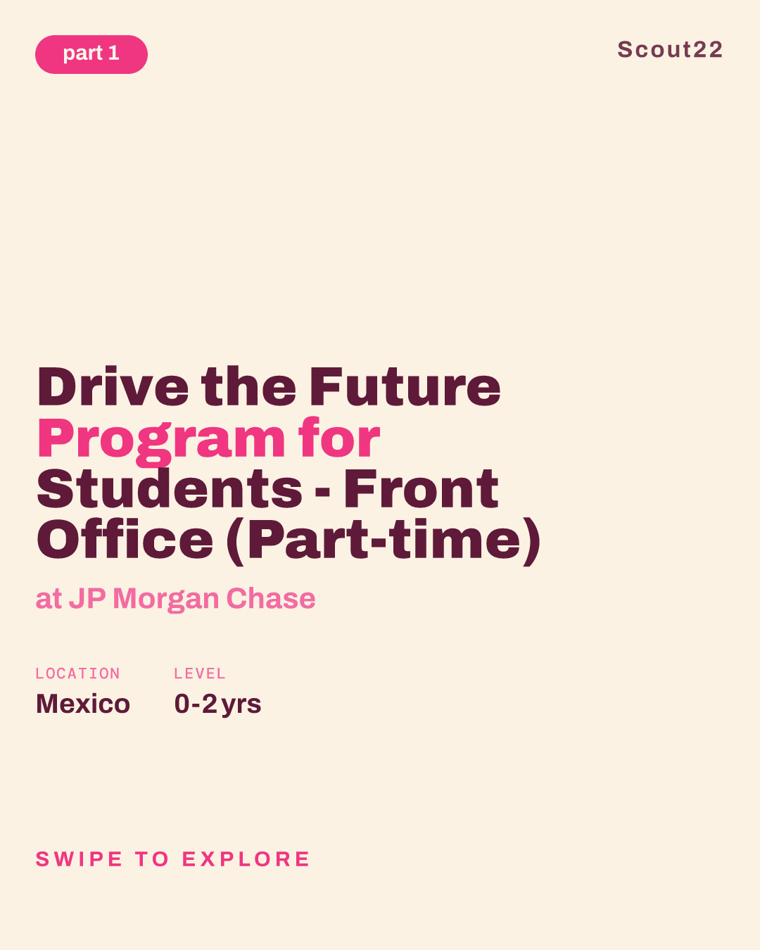 Drive the Future Program for Students - Front Office (Part-time) at JP Morgan Chase