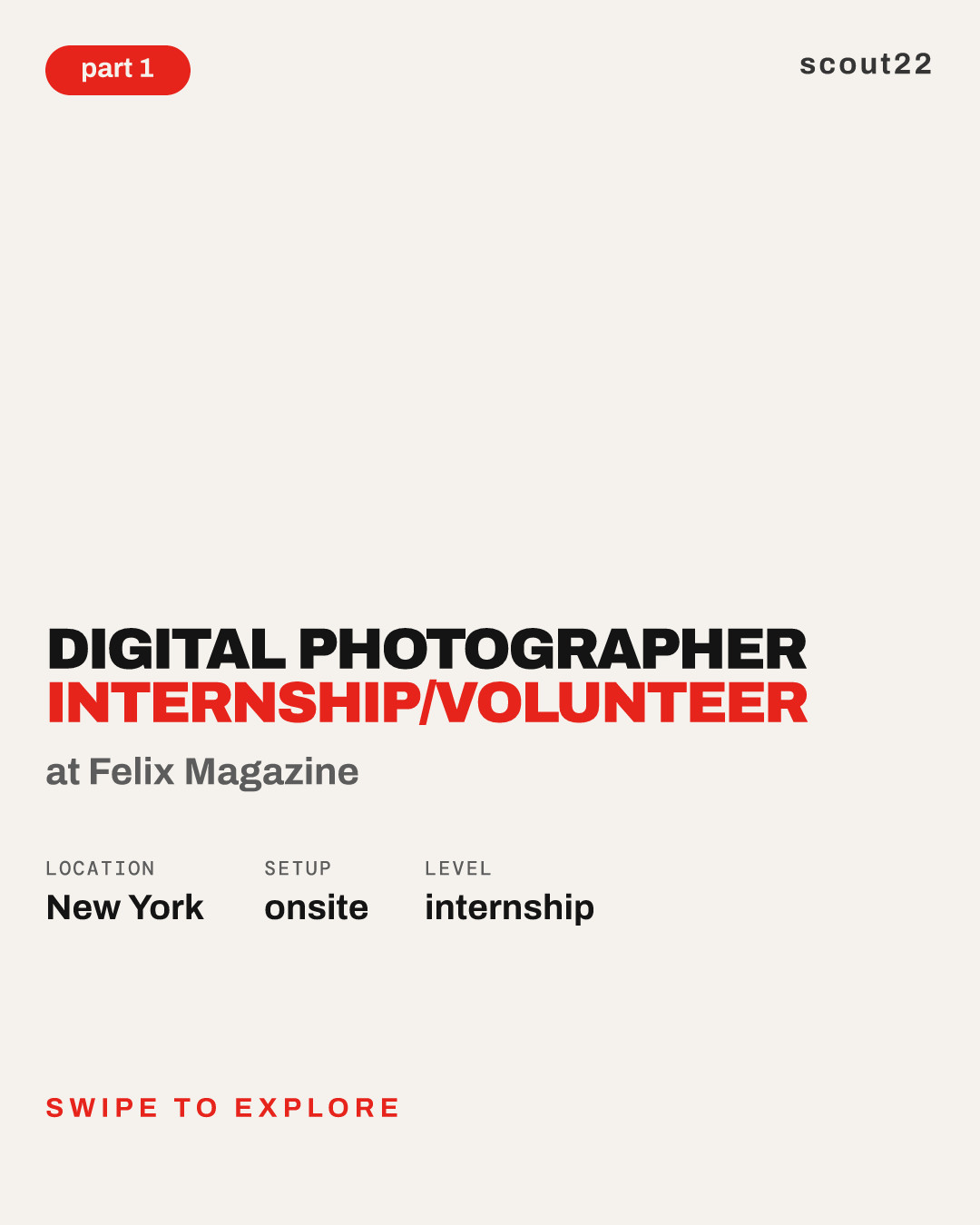 Digital Photographer Internship/Volunteer at Felix Magazine