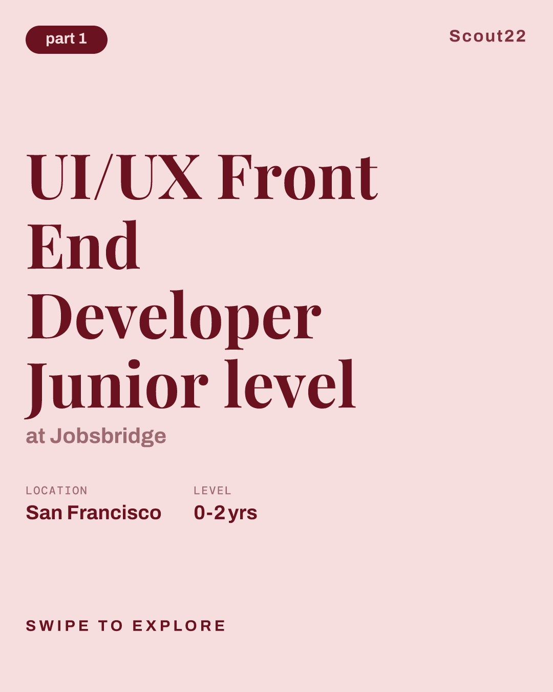 UI/UX Front End Developer Junior level at Jobsbridge
