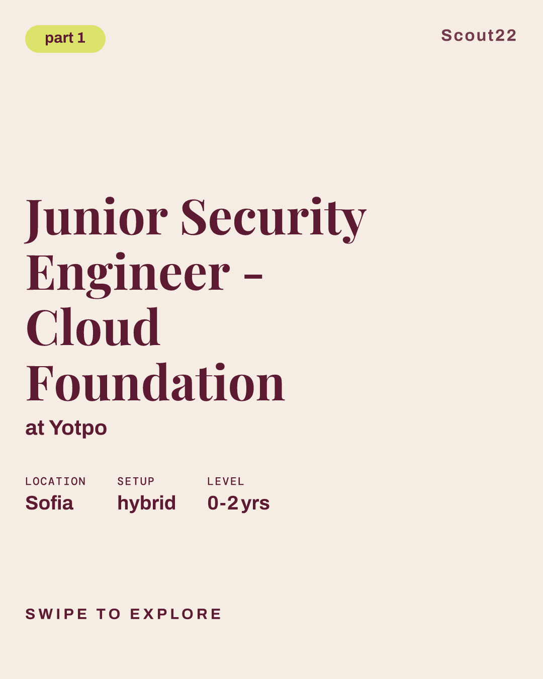 Junior Security Engineer - Cloud Foundation at Yotpo