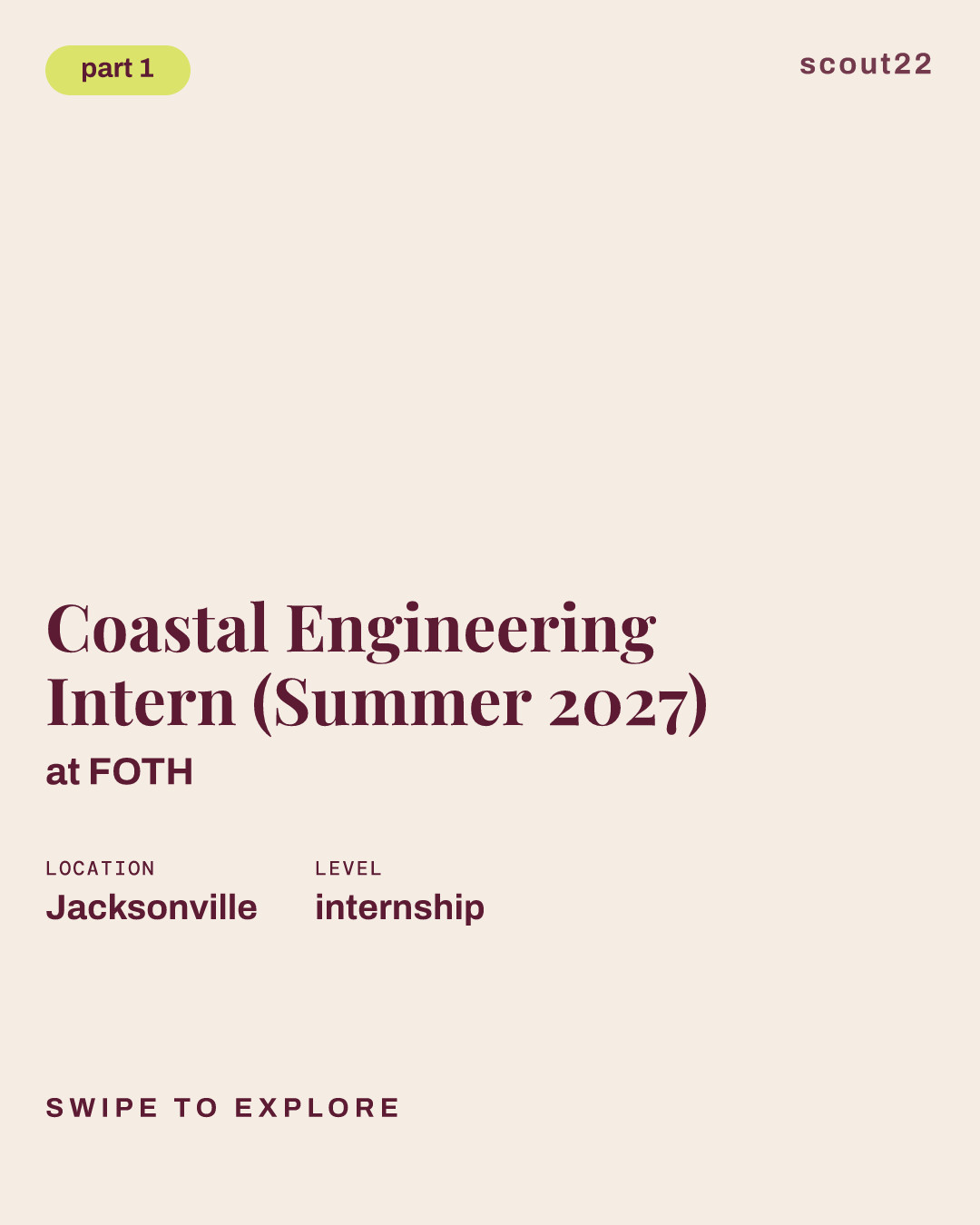 Coastal Engineering Intern (Summer 2027) at FOTH