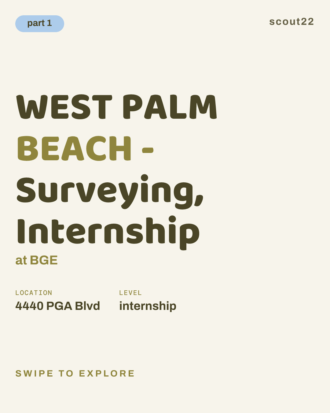 WEST PALM BEACH - Surveying, Internship at BGE