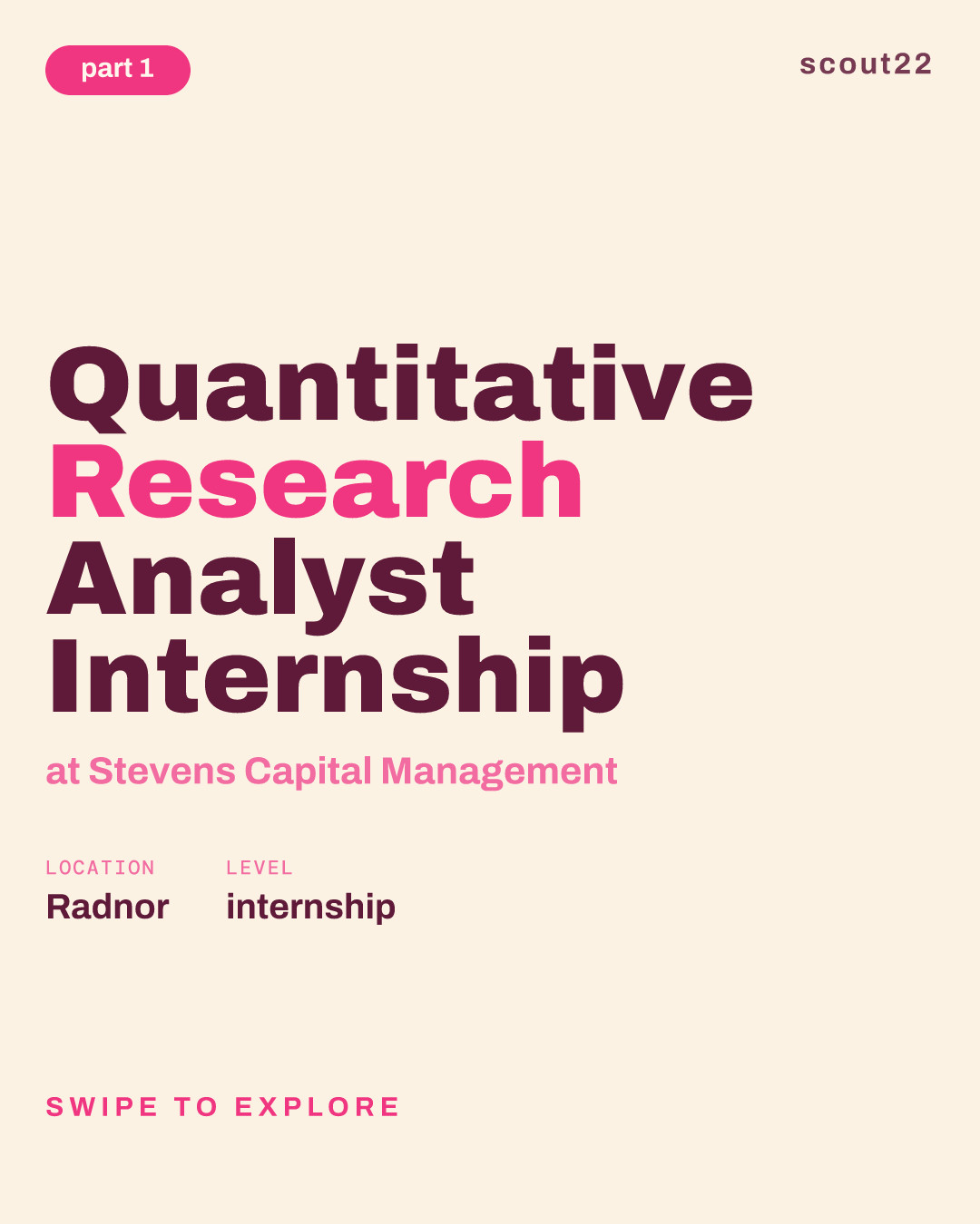 Quantitative Research Analyst Internship at Stevens Capital Management