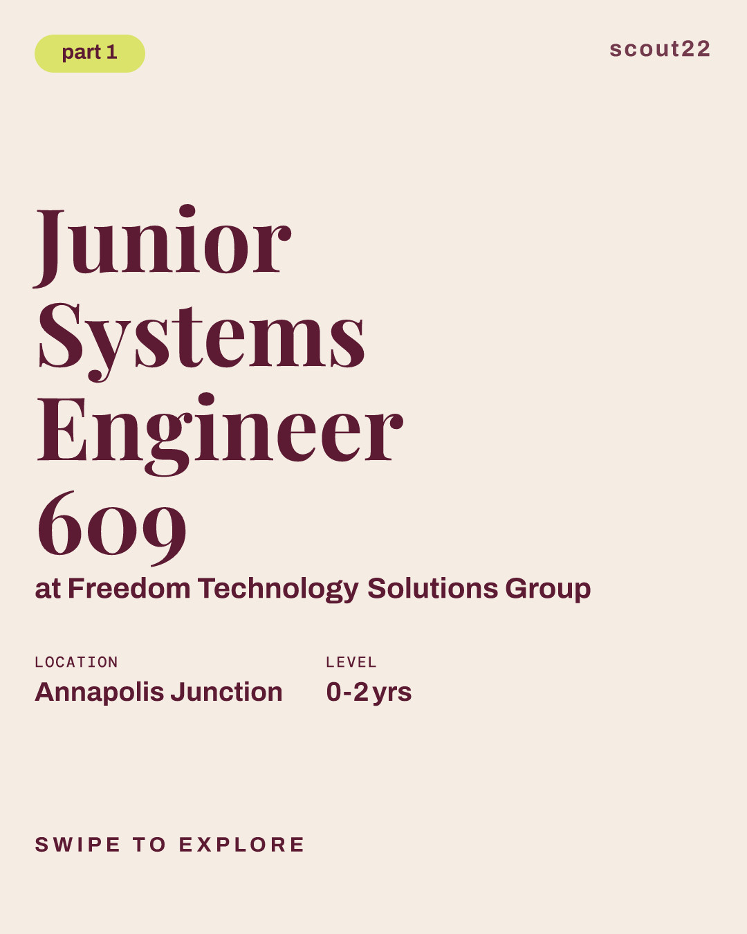 Junior Systems Engineer 609 at Freedom Technology Solutions Group