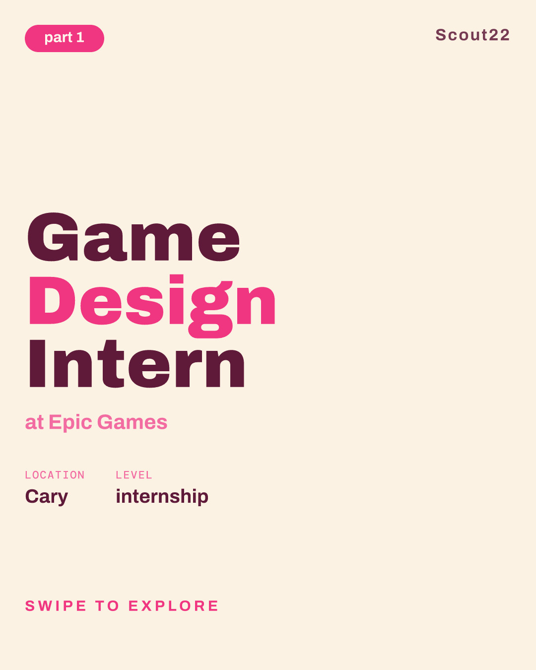 Game Design Intern at Epic Games