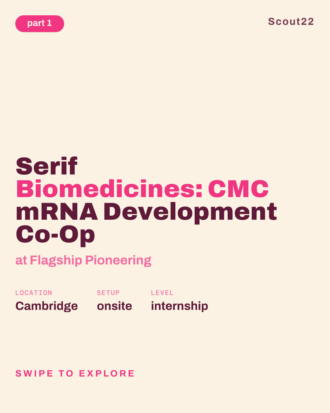 Serif Biomedicines: CMC mRNA Development Co-Op at Flagship Pioneering