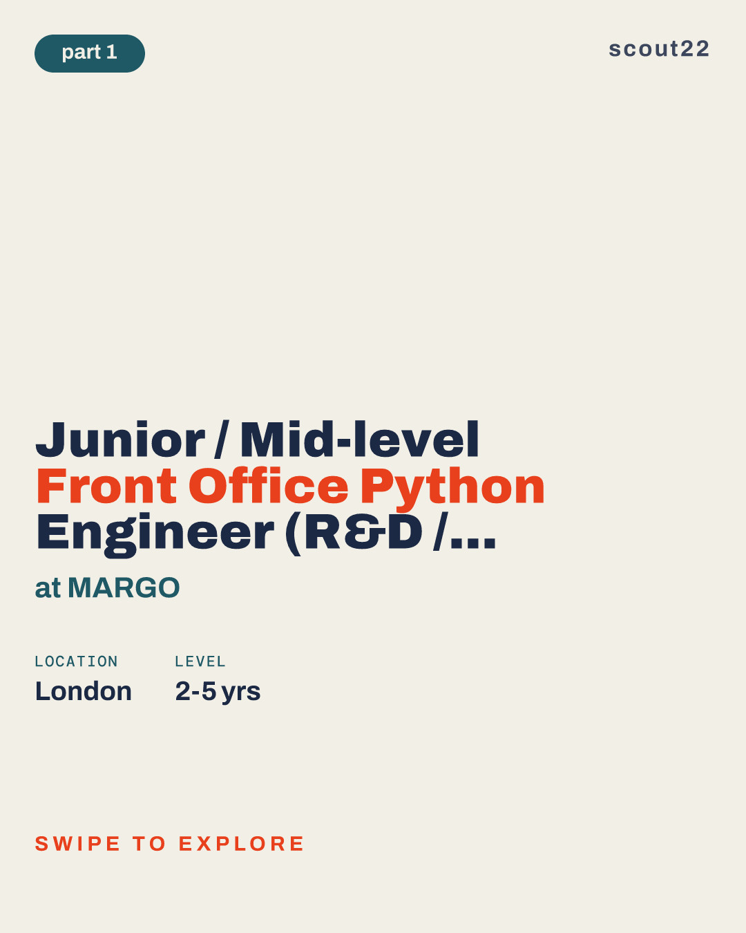 Junior / Mid-level Front Office Python Engineer (R&D / Trading Systems) at MARGO