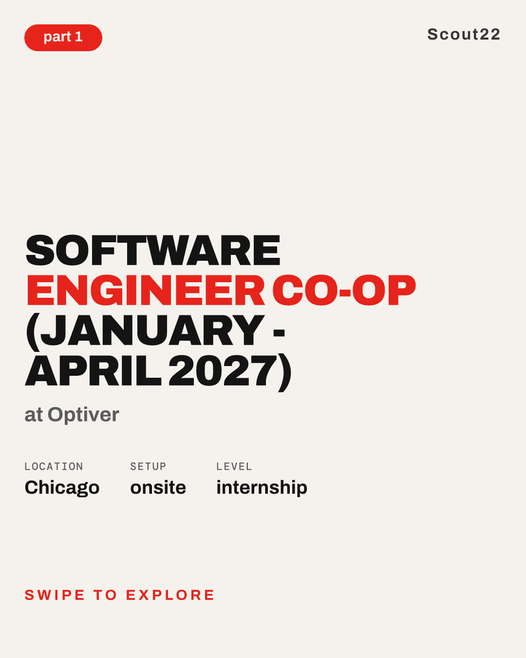 Software Engineer Co-Op (January - April 2027) at Optiver
