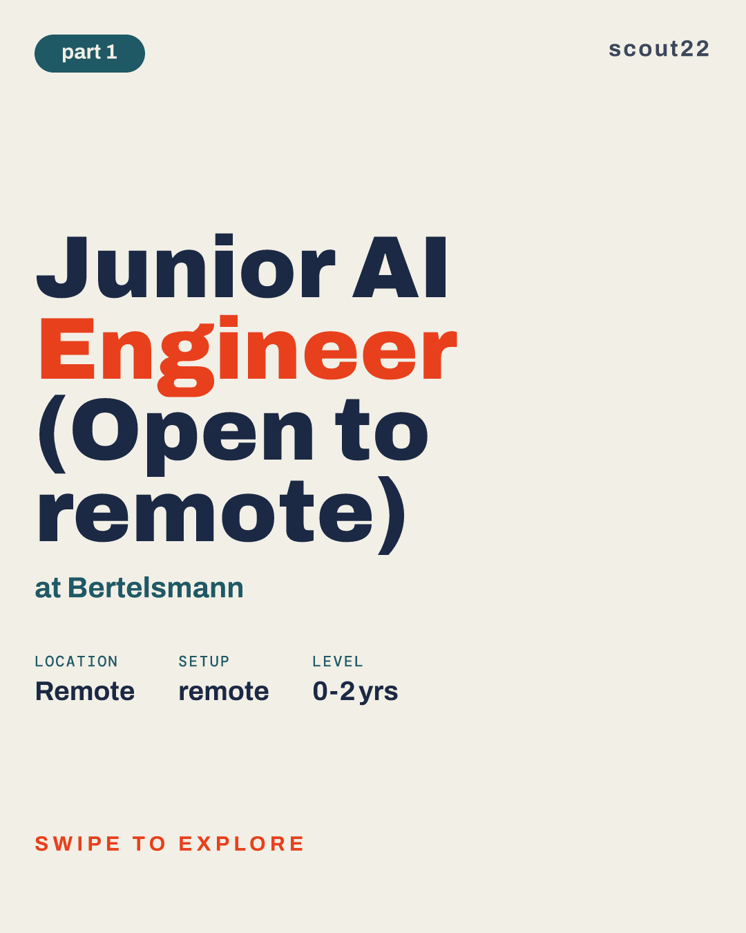 Junior AI Engineer (Open to remote) at Bertelsmann