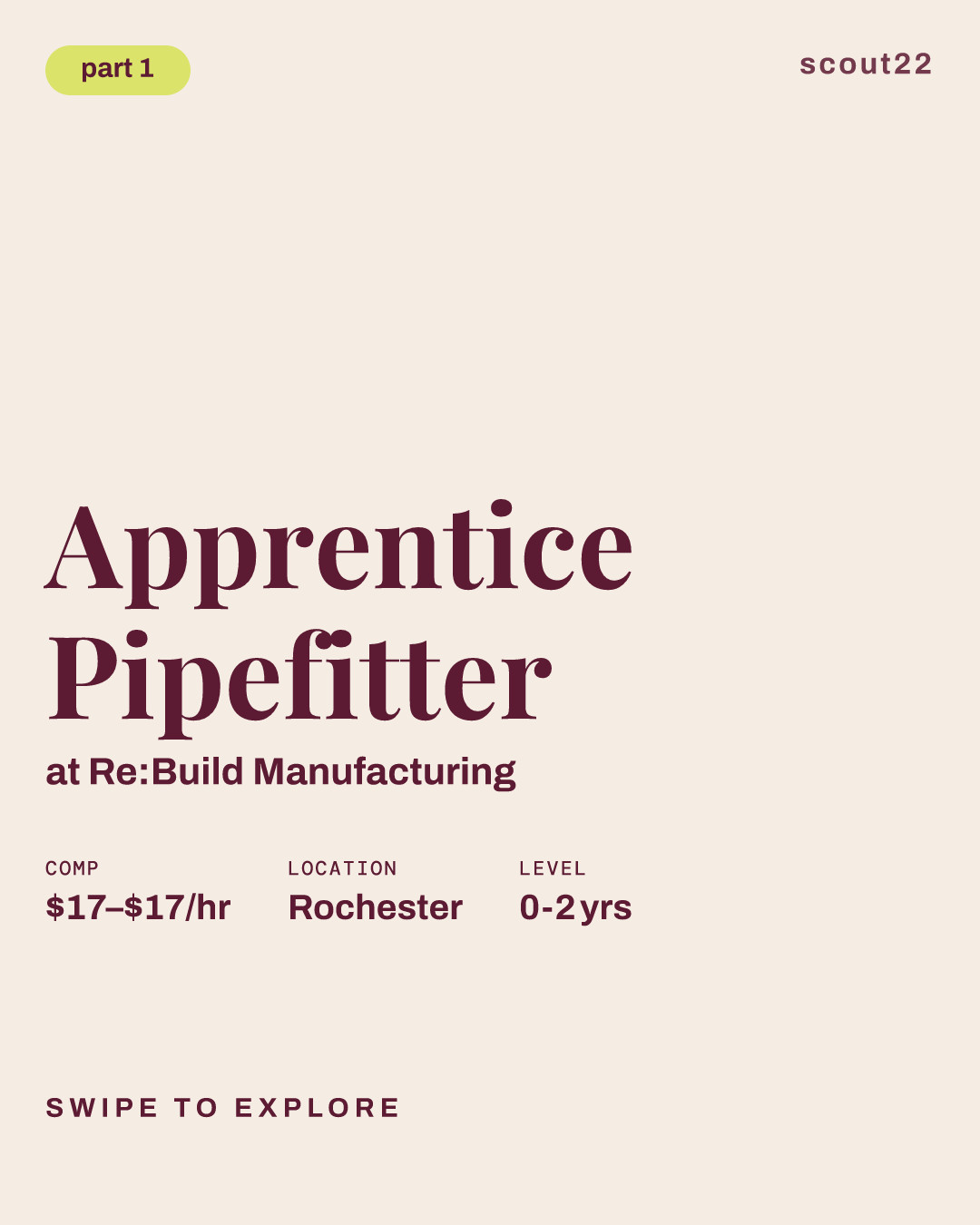 Apprentice Pipefitter at Re:Build Manufacturing