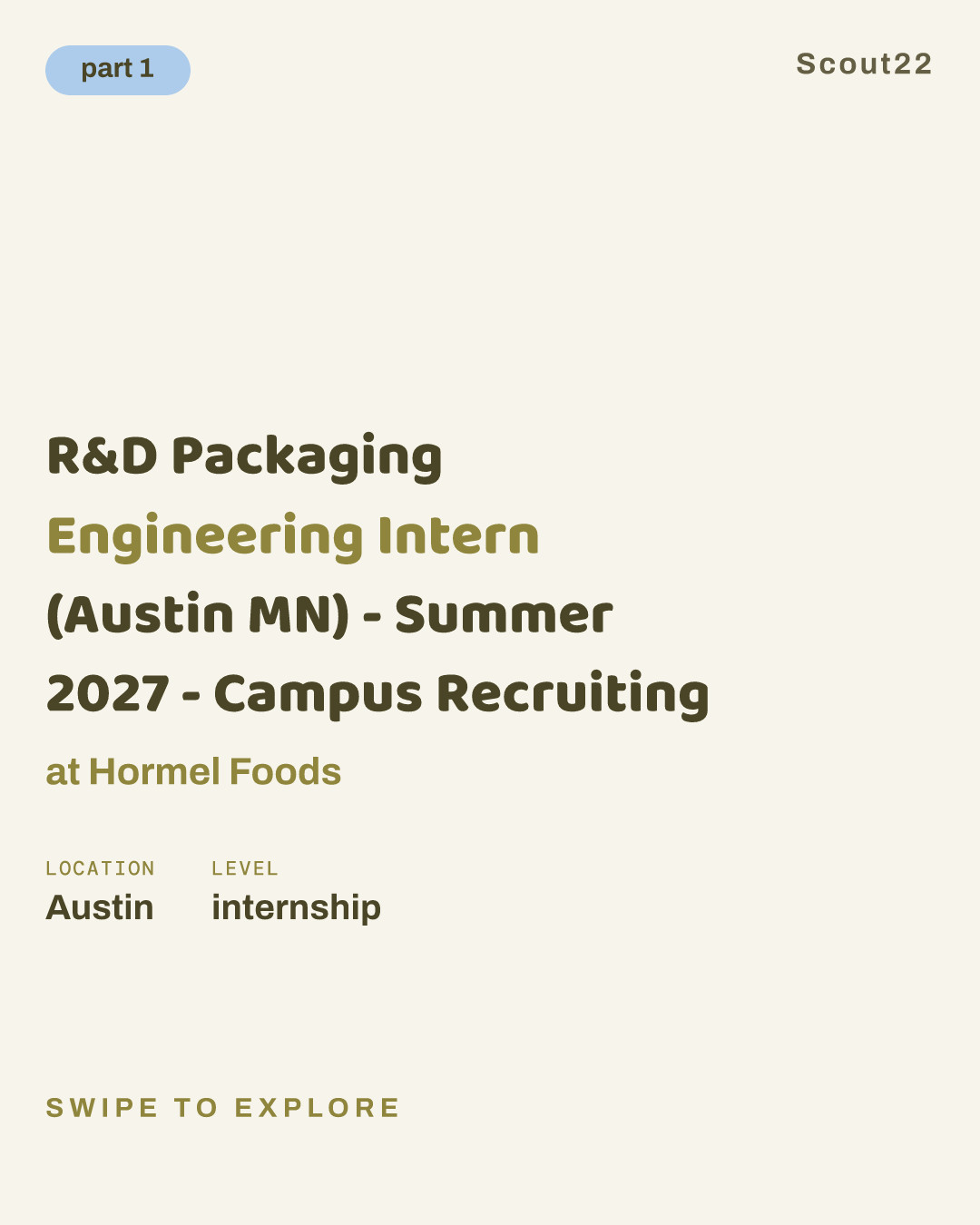 R&D Packaging Engineering Intern (Austin MN) - Summer 2027 - Campus Recruiting at Hormel Foods