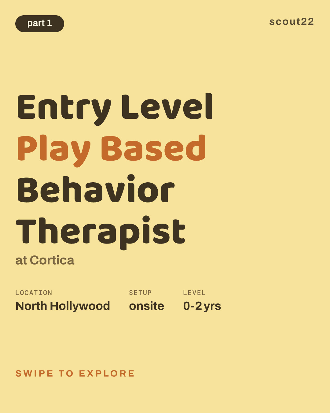 Entry Level Play Based Behavior Therapist at Cortica