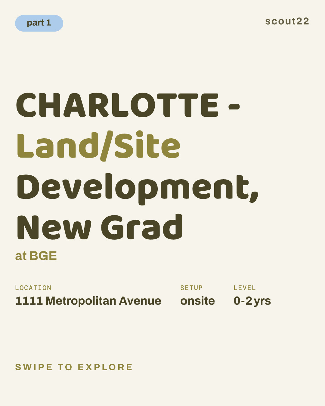 CHARLOTTE - Land/Site Development, New Grad at BGE