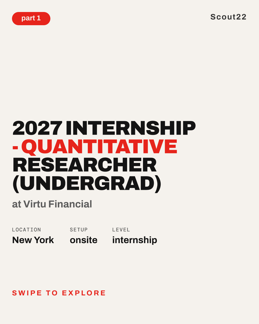 2027 Internship - Quantitative Researcher (Undergrad) at Virtu Financial