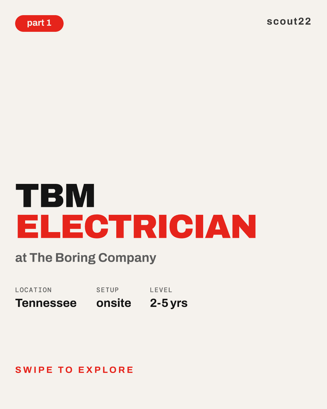 TBM Electrician at The Boring Company