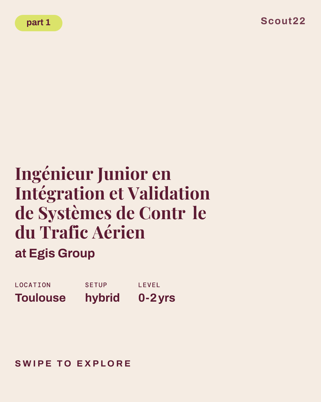 Ingénieur Junior en Intégration et Validation de Systèmes de Contrôle du Trafic Aérien at Egis Group