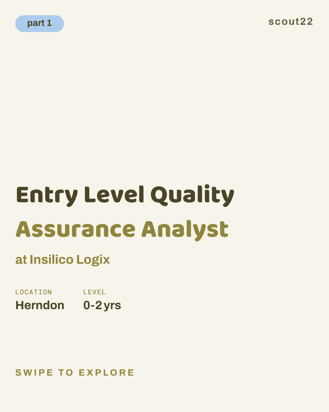 Entry Level Quality Assurance Analyst at Insilico Logix