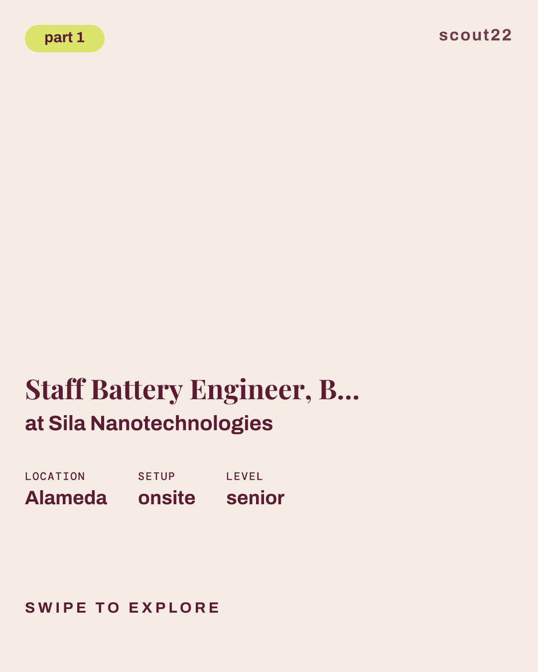 Staff Battery Engineer, Battery Performance at Sila Nanotechnologies