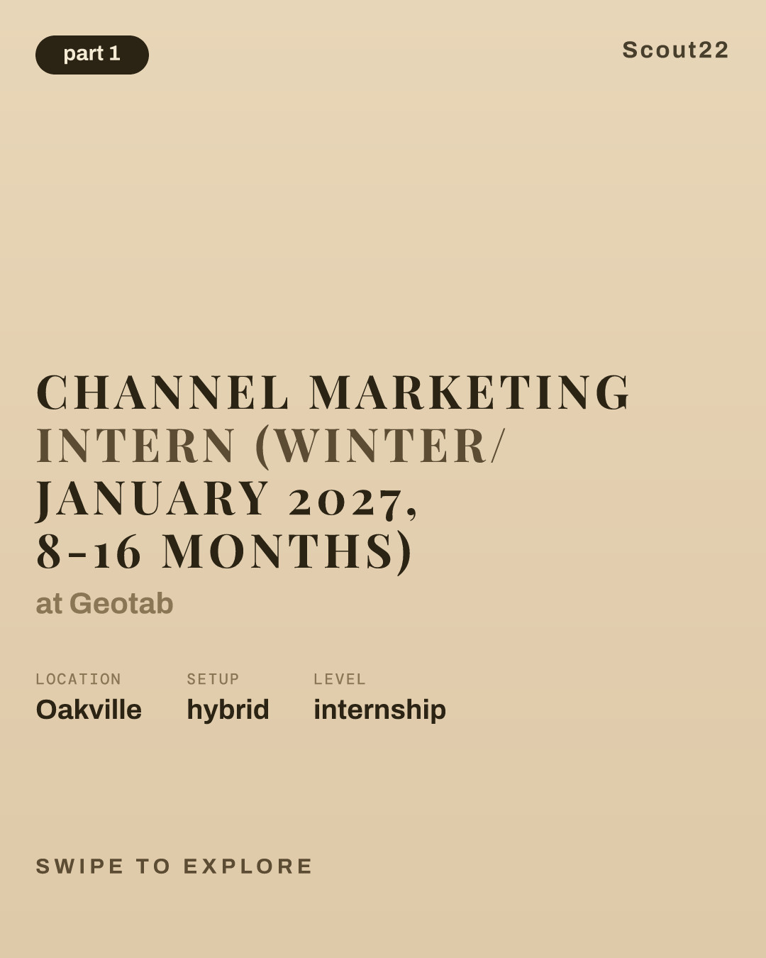 Channel Marketing Intern (Winter/ January 2027, 8-16 months) at Geotab