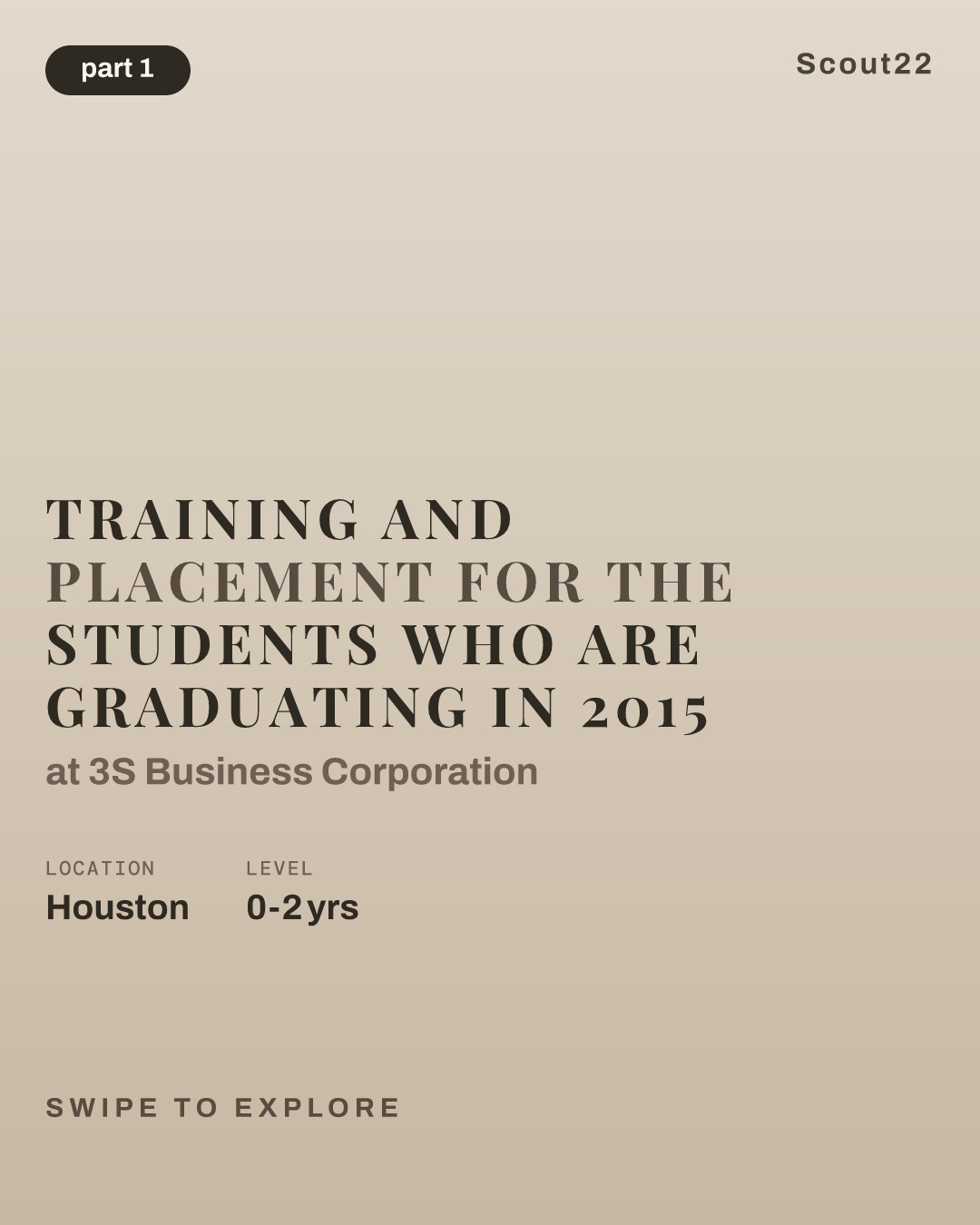 Training and Placement for the students who are graduating in 2015 at 3S Business Corporation